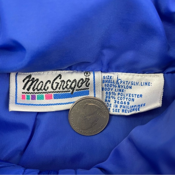 VTG 90s MacGregor Blue Red White Colorful Men’s Full Zip Windbreaker Jacket sz L - Picture 4 of 13